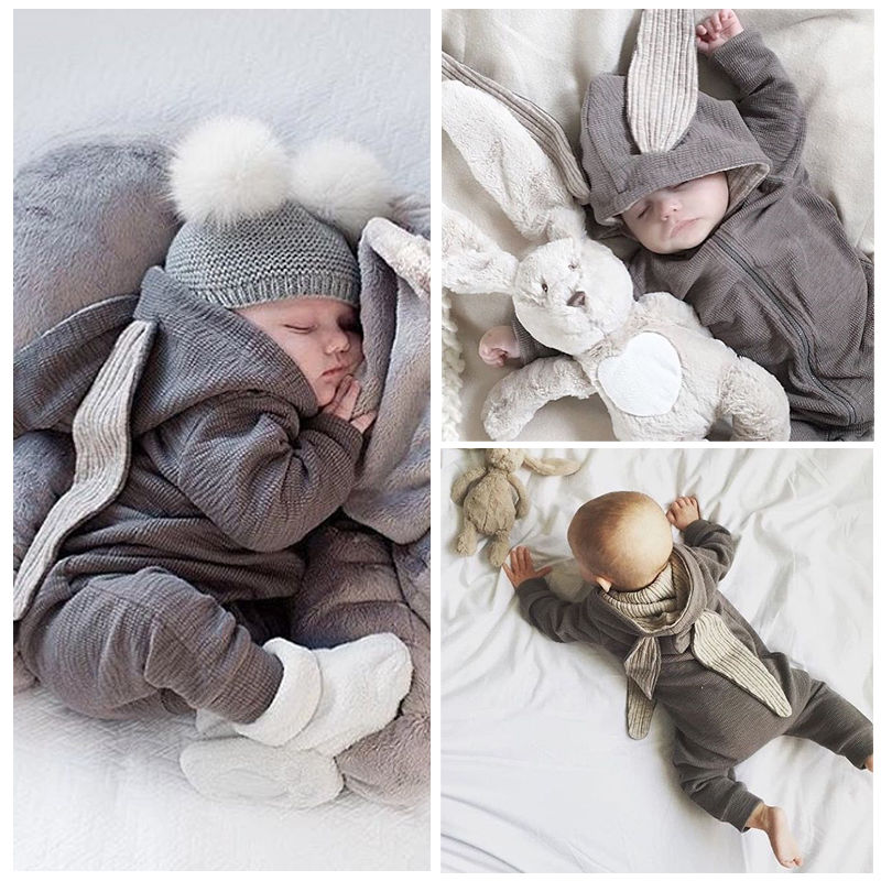 Cozy Bunny Baby Rompers